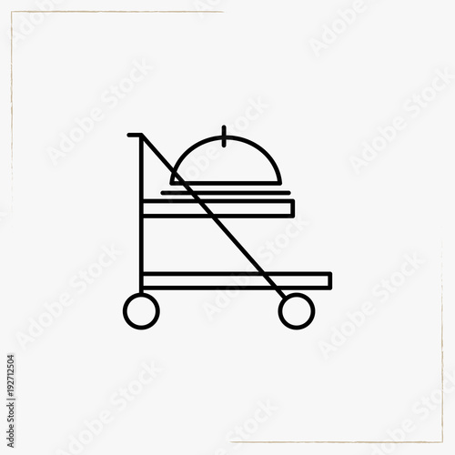 food service trolley line icon