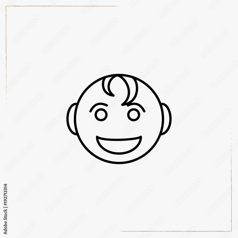 Fototapeta premium baby face line icon