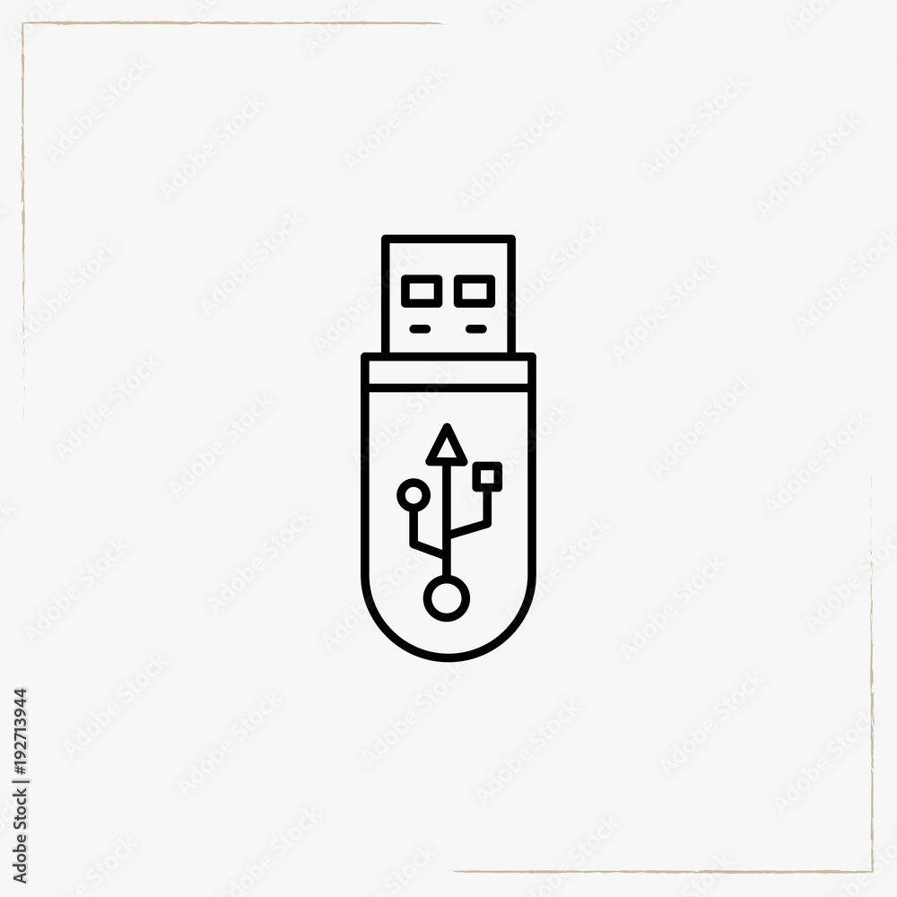 flash drive line icon