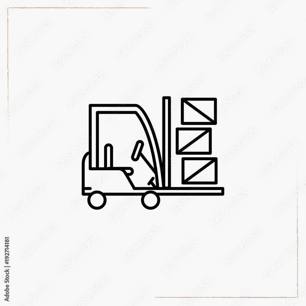 parcel loading line icon