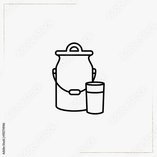 milk can line icon