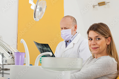 Female patient at the dentist office
