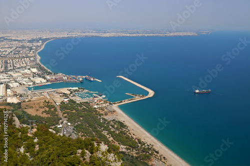 Amazing city Antalya view from Tunektepe in Turkey.