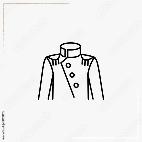 retro military uniform line icon