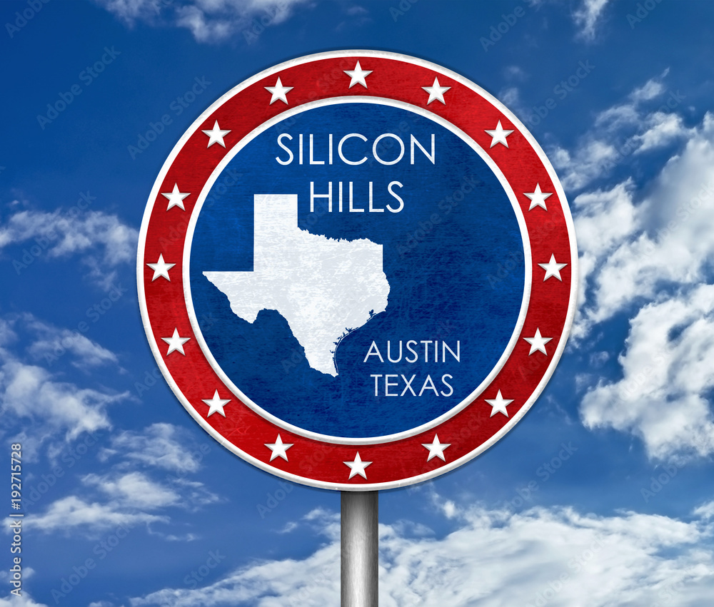 Silicon Hills in Austin Texas - map illustration Silicon Hills in Austin Texas - map illustration