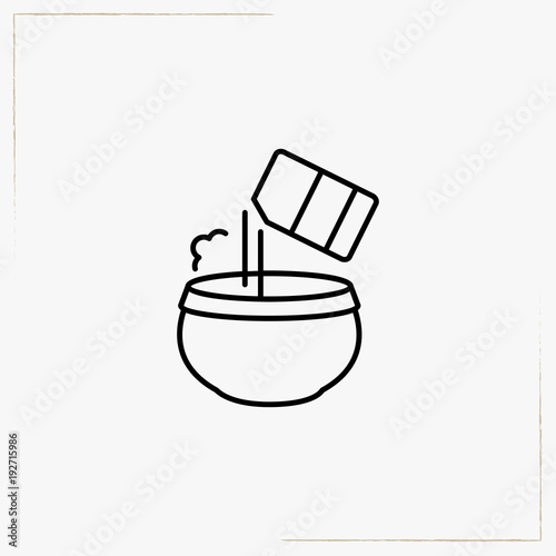 add condiments to the bowl line icon