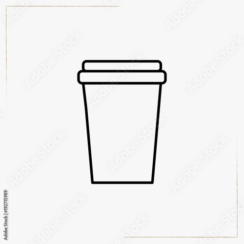 americano coffee cup line icon