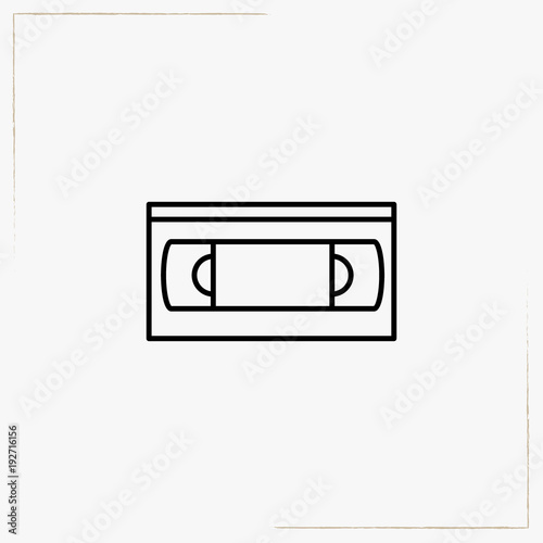 video cassette line icon