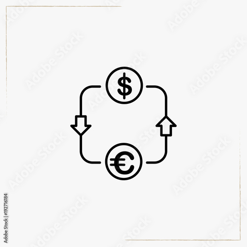 currency convert line icon