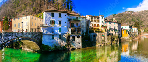 Traditional villages of Tuscany - Bagni di Lucca, famous for his hot springs. Italy
