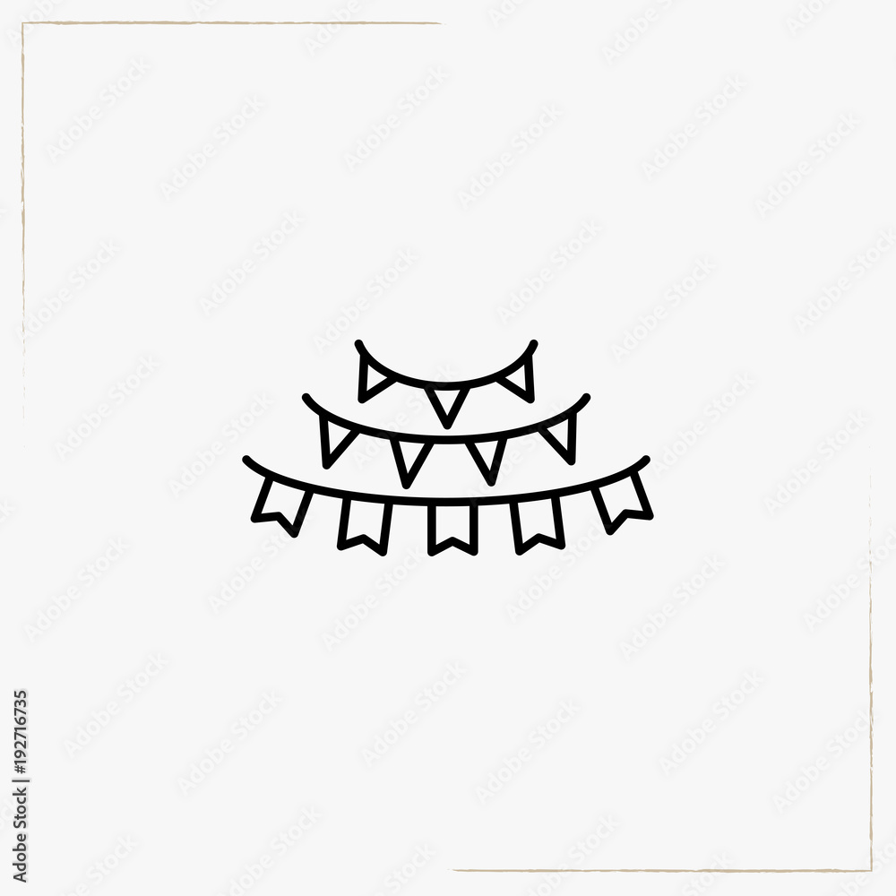 festive garlands line icon festive garlands line icon