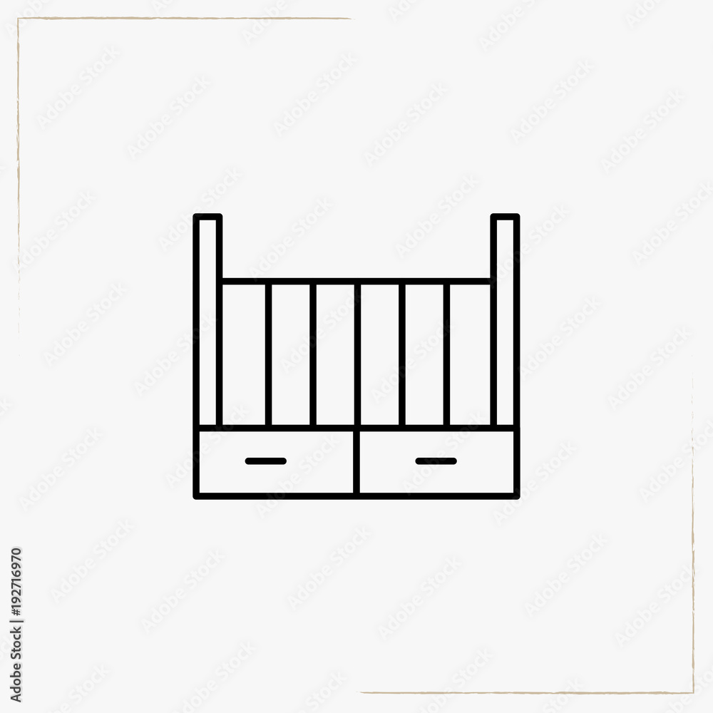 baby bed line icon baby bed line icon
