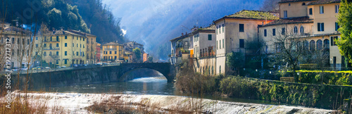 Traditional villages of Tuscany - Bagni di Lucca, famous for termal waters. Italy photo