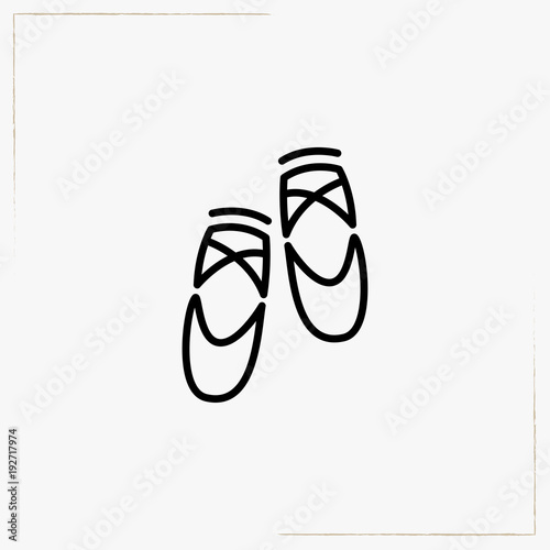 ballet shoes line icon