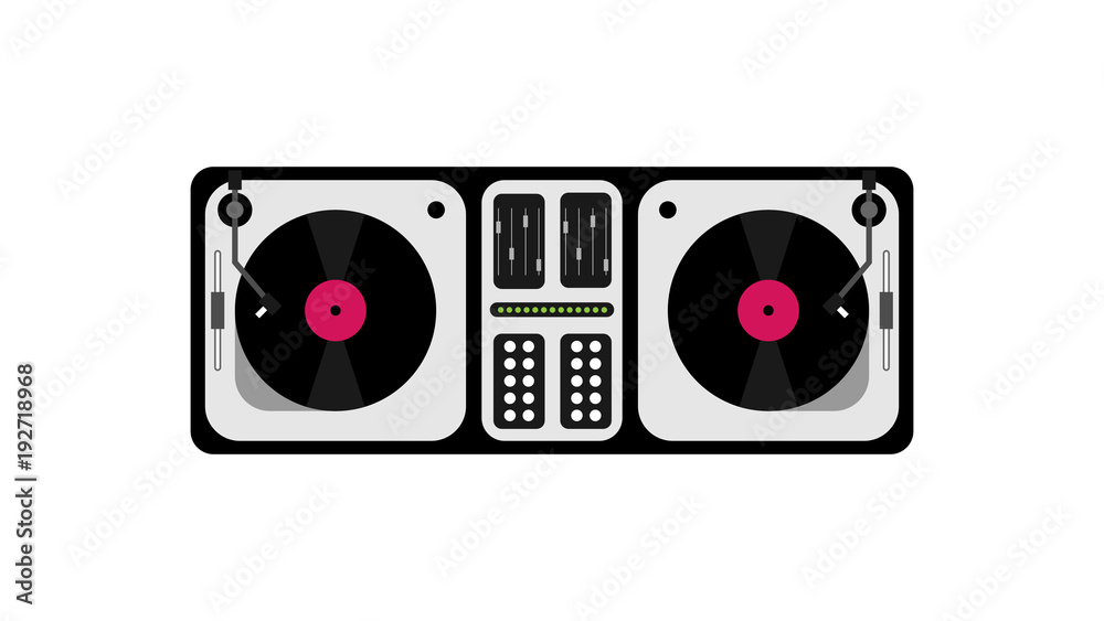 Fototapeta premium DJ console in flat design