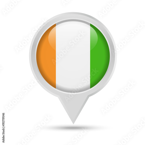 Free Download Ivory coast Flag Round Pin Vector Icon - GFXLoad