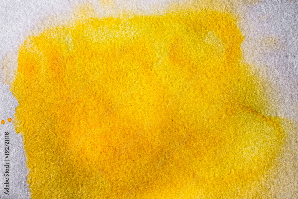 Abstract space hand painted watercolor wet background. Yellow template. For the text, textures, banners, leaflets, posters, with copy space for inscriptions.
