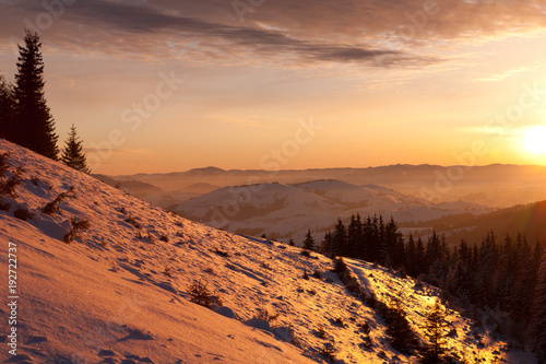 Sunrise in the winter Carpathians © Vitalfoto