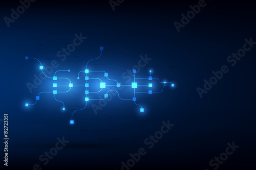 abstract circuit networking blockchain concept background