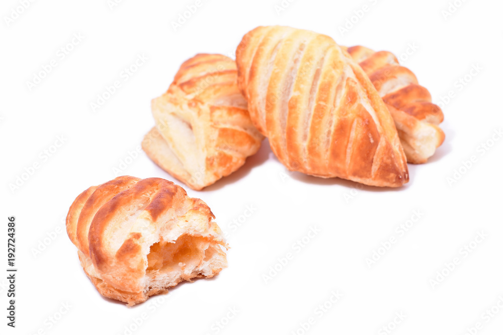 Cookies with apricot filling isolated on white