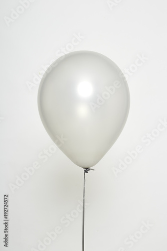 Silver Balloon Floating on white