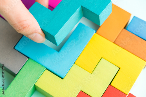 Принти на полотні Business creative solution concept - jigsaw
