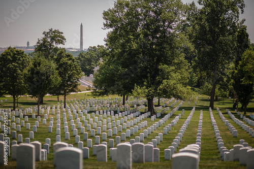 Arlington Cemetery on a hot summer day, Washington, DC, USA photo