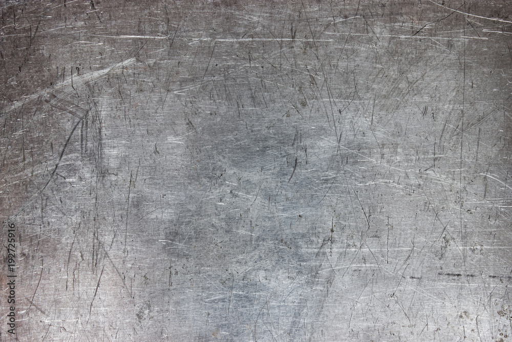 Old metal sheet background, brushed silver surface of iron - obrazy, fototapety, plakaty 