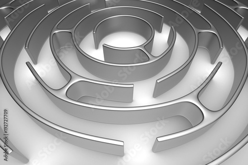 Circle maze on white backgr...