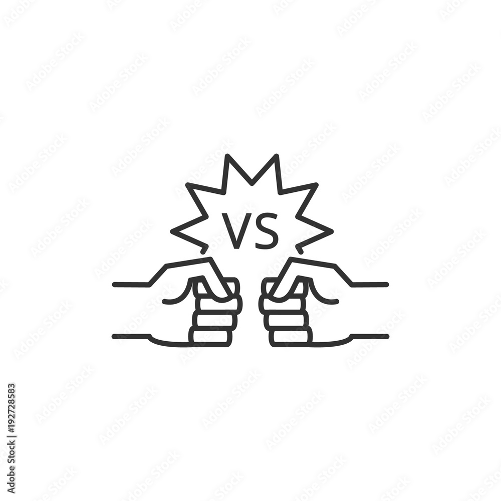 versus icon , fighting gesture linear style , vector illustration Stock ...