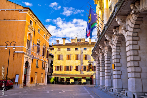 Colorful street in Udine landmarks view