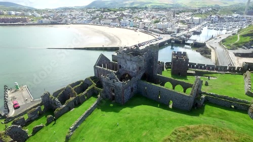 Fly above Isle of man, United Kingdom (aerial footage)