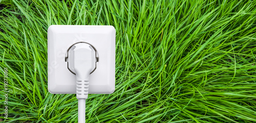 Steckdose mit wiese