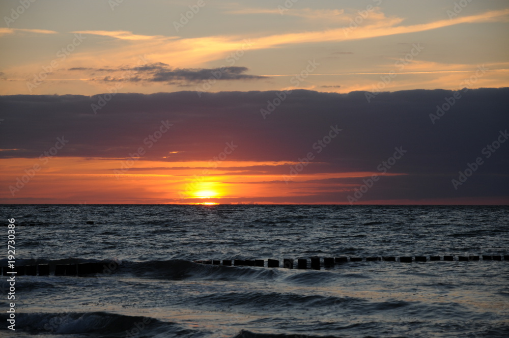 Baltic Sea Ocean View at sunset