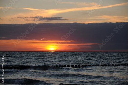 Baltic Sea Ocean View at sunset