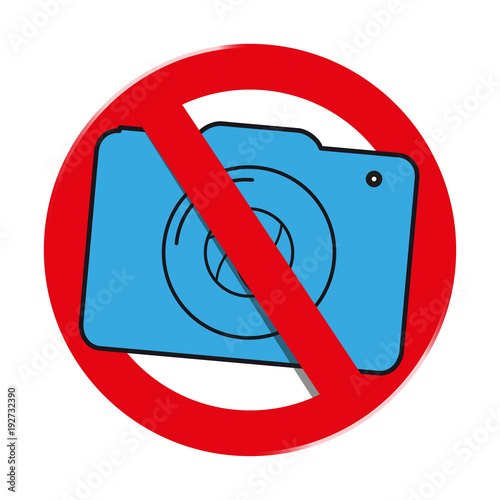 Fotografieren verboten, Filmverbot - Vektor Illustration freigestellt auf weißem Hintergrund
