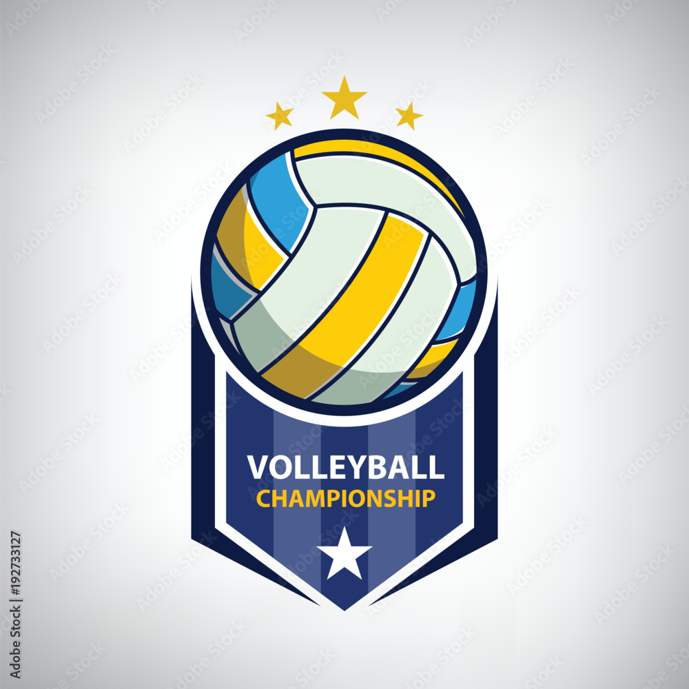 Volleyball championship logo Stock Vector | Adobe Stock