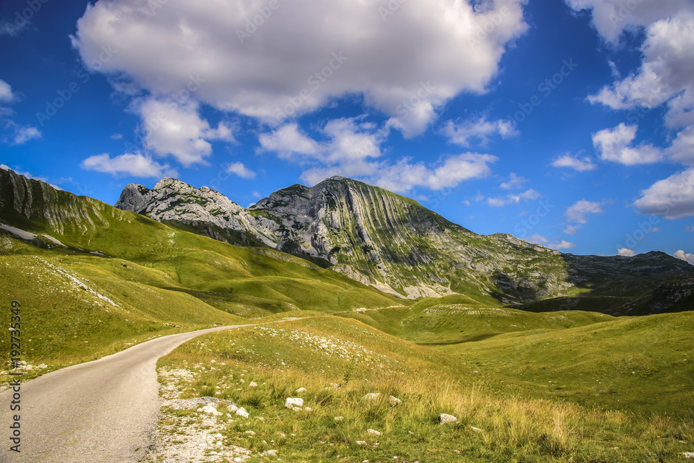 Obraz premium Beautiful landscape of Montenegro, Montenegro mountains, sea and mountains. Panorama