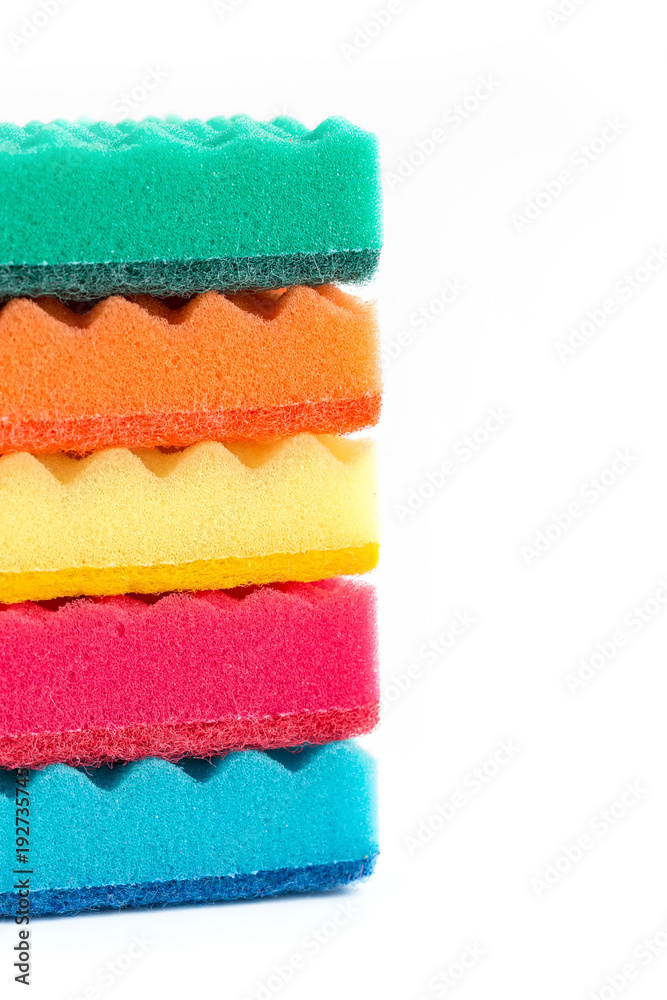 Sponge for cleaning isolated on white background
