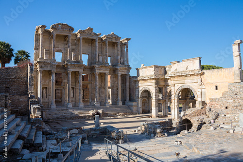 Selcuk, Izmir - Turkey. 25 November 2014. Celsus Library. The Ancient City of Ephesus in Selcuk, Izmir - Turkey