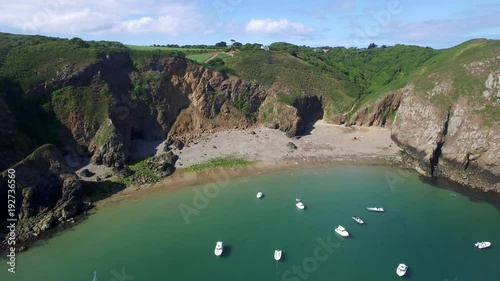 Fly above Sark the crown jewel of the Channel Islands, United Kingdom ( aerial footage )