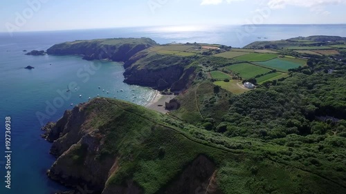 Fly above Sark the crown jewel of the Channel Islands, United Kingdom ( aerial footage )