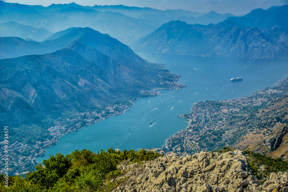 Beautiful landscape of Montenegro, Montenegro mountains, sea and mountains. Panorama