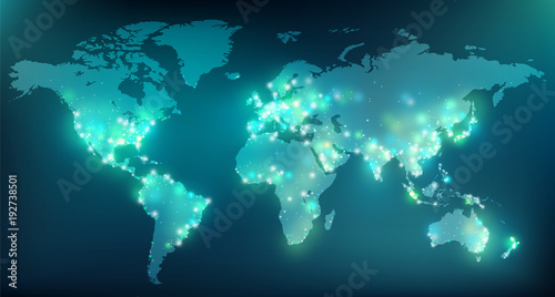 Fotografi World population map / social network / digitalisation design