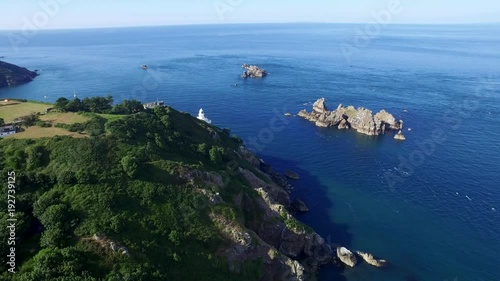Fly above Sark the crown jewel of the Channel Islands, United Kingdom ( aerial footage )