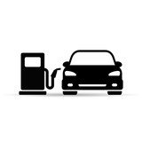 Car on Fuel Station icon, vector isolated icon on white background
