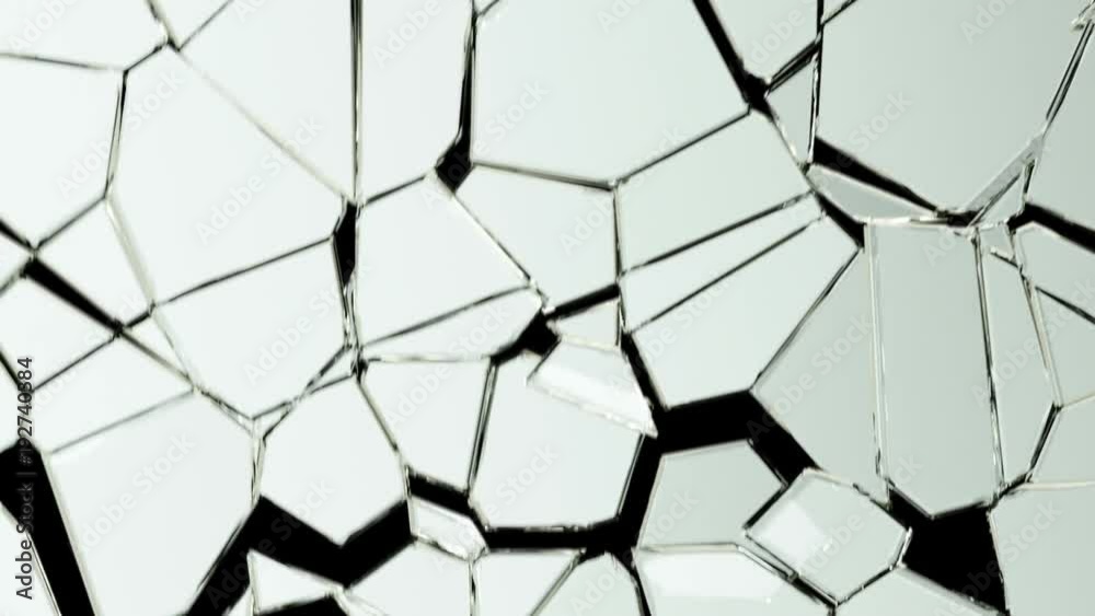 Broken and damaged glass slow motion Alpha matte Broken and damaged glass slow motion Alpha matte