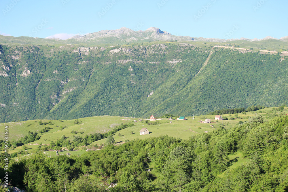 Mountain landscapes in terrain of Pluzine, Montenegro 