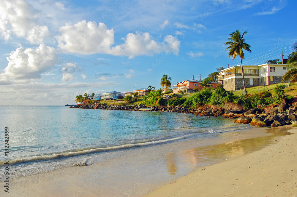View of Grand Anse beach on Grenada Island, Caribbean region of Lesser Antilles