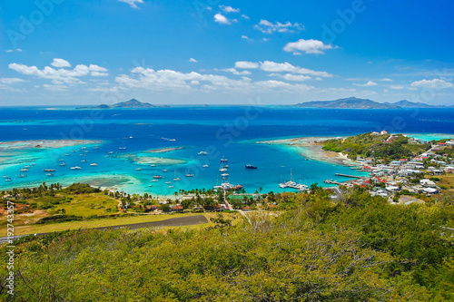 View of Union island airport located in beautiful region of Caribbean Sea, Lesser Antilles © pkazmierczak